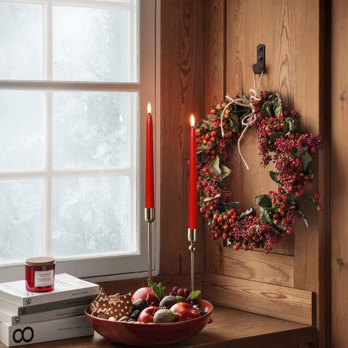 Red Flameless Taper Candles with Remote Control - 11 Inch LED Candlesticks Ba... - Bild 3 von 9