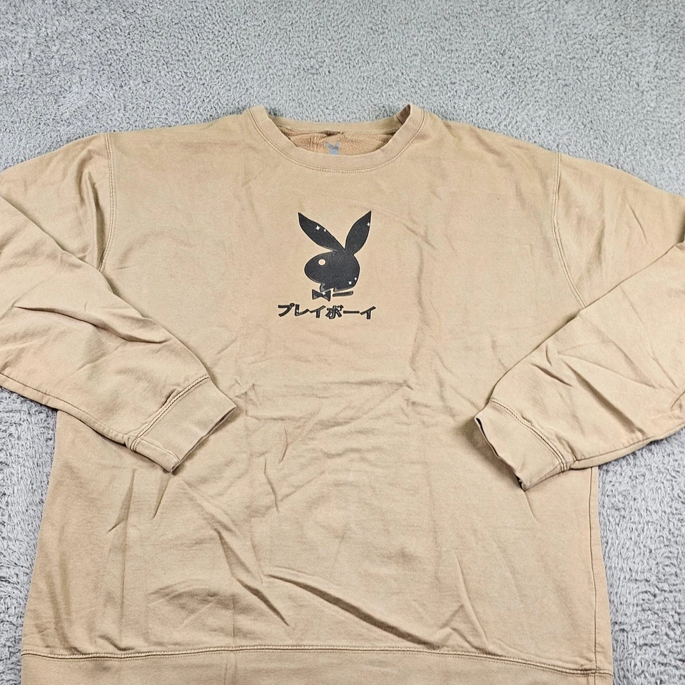Playboy Sweatshirt Mens 2XL Graphic Crewneck Japanese Tokyo Japan Anime Bunny - Image 2 of 4