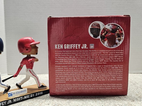 Ken Griffey Jr Seattle Mariners Cincinnati Reds MLB 2016 SGA Bobblehead NIB - Picture 12 of 15