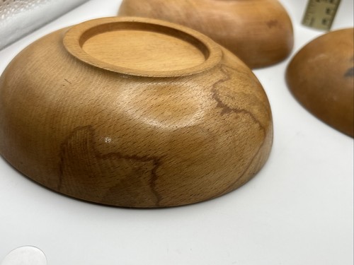Vintage dickes Holz 6" Salatschüsseln 3 Stück Set Japan - Bild 13 von 15