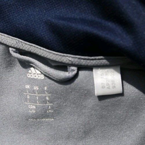 Chaqueta deportiva ADIDAS azul gris camuflaje para hombre chaqueta grande mod L tres rayas - Imagen 7 de 7