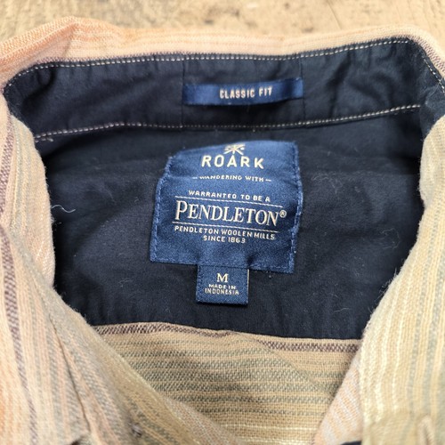 Pendleton X Roark Nordsman Snap Up Shirt Mens Medium Beige 100% Wool Long Sleeve - Picture 3 of 10