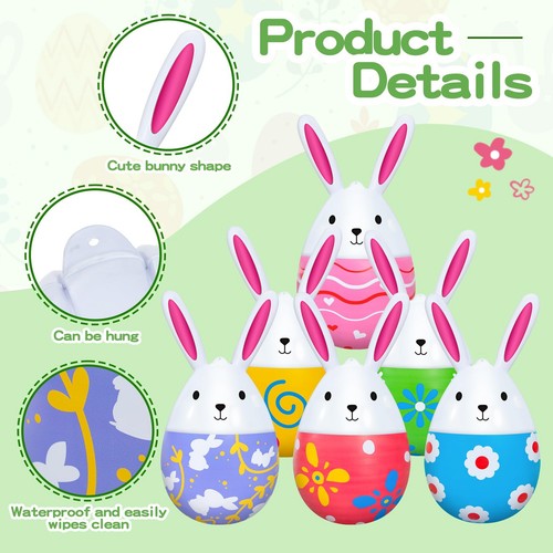 12 Pcs Inflatable Easter Eggs 16 inch Easter Decorations Outdoor Indoor Blow ... - Picture 5 of 6