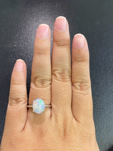 NATURAL FIRE OPAL 9X11 STERLING SILVER 925 SET - 第 12/14 張圖片
