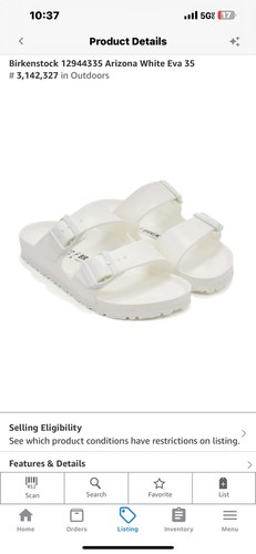 Birkenstock Arizona EVA leggero impermeabile bianco taglia donna taglia 4 stretto - Foto 6 di 6