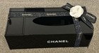 Chanel Counter Acrylic Black Long Tissue Holder with side storage Collectable