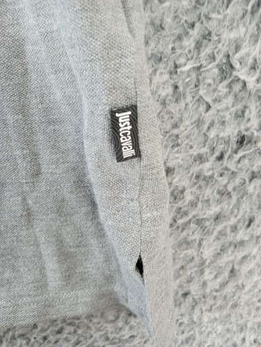 Roberto Cavalli Hemd Herren M grau Polo Preppy Luxus Logo Stickerei Print Just - Bild 11 von 11