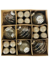 30 Pack Christmas Ball Ornament Set Gold Xmas Tree Plastic Hanging Decorations