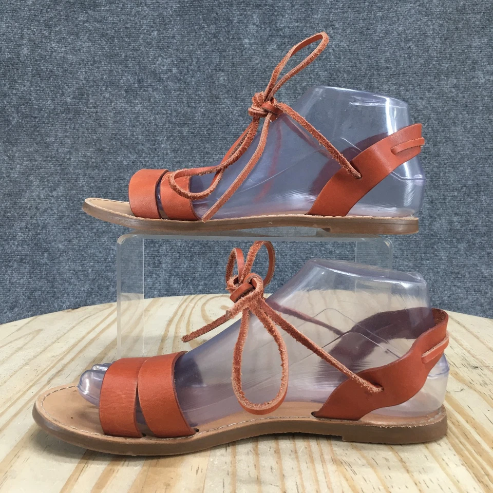 Sandalias planas Madewell para mujer 7,5 The Boardwalk con tiras G4998 cuero marrón Foto 2 de 4