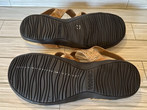 Women’s Vionic AMBER Gladiator Strappy Sandal Shoe Tan Cork Leather US 11 EUC! - Picture 9 of 9