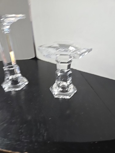 Miller Rogaska Pillar Crystal Tiered Candle Stick Holders Pillar Contemporary - Picture 13 of 20