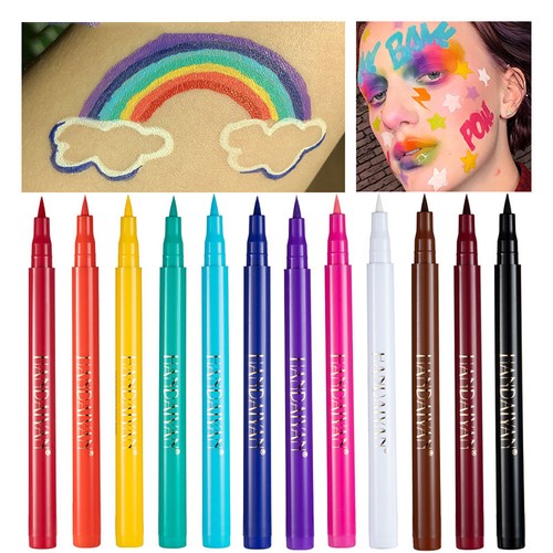 Rainbow Glitter Liquid Eyeliner Waterproof Long Lasting Makeup 12 Colors Portabl - Picture 3 of 34