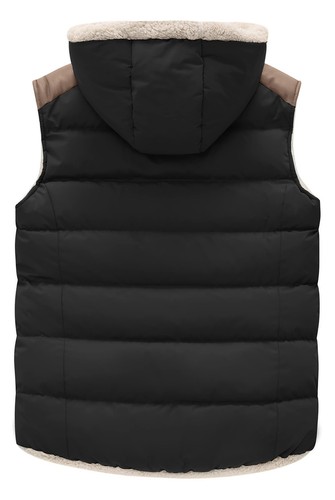 Women's Qulited Puffer Vest Sport Warm Thick Hooded Winter Vest(Black,Small) - Picture 2 of 7