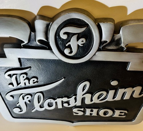 Vintage Original "The Florsheim Shoe" Store Dealer Hanging Sign 27"x19.5" - Picture 5 of 6