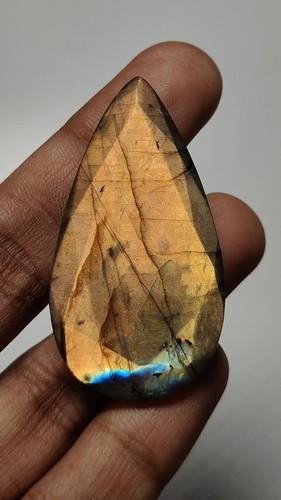 AAA Best Quality Labradorite Multi Yellow Flashy Fire Pear Cut Stone Size 26x49M - Picture 7 of 10