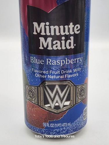 2025 Full Minute Maid Blue Raspberry WWE 16 oz lata WWE Minute Maid Partnership - Imagen 2 de 5