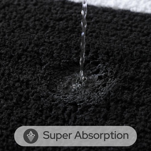 Black and White Bathroom Rugs Sets 2 Piece, Super Soft and Absorbent Microfib... - Bild 3 von 8