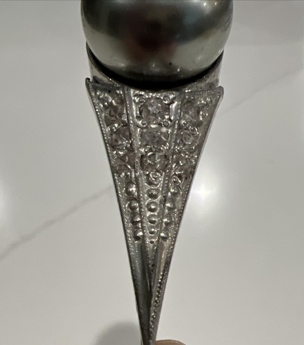 Antique Hatpin With Sparkling Rhinestones 3.25” Long - Picture 3 of 8