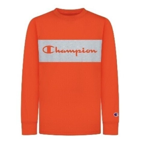 CHAMPION Little Boys Ko Script Long Sleeve T-shirt orange size 7, 6,5, - Picture 4 of 4