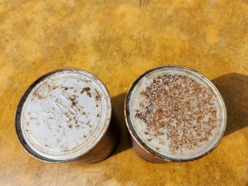 2 VINTAGE MONTGOMERY WARD RIVER SIDE MOTORÖL 2 VOLLE QUART DOSEN GEBRAUCHT SAE30 - Bild 4 von 4