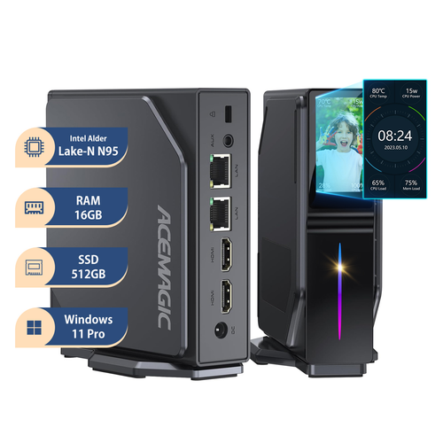 4K Mini PC Intel Alder Lake N-95 16GB RAM 512GB ROM Windows 11 5G WiFI/BT Office
