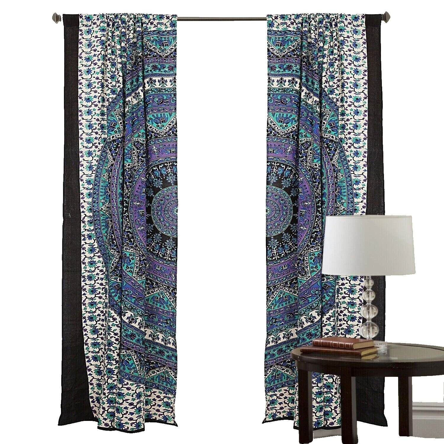 Ventana Floral De Algodón Handmade Cortinas