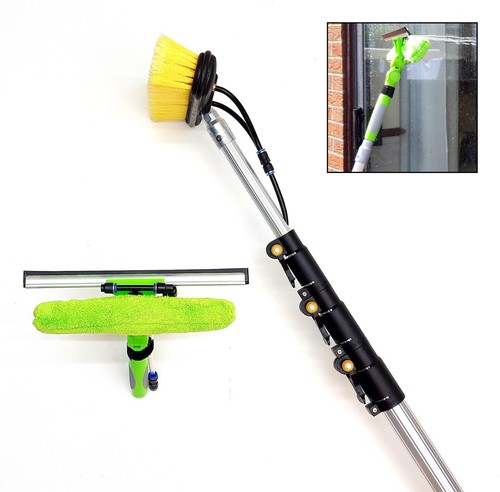 17ft-20ft-24ft Telescopic Window Cleaning Pole Water Fed Cleaning Brush Kit Tool - Picture 8 of 21