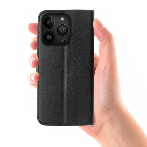 Leather Wallet Flip Cover Case for iPhone 13 Pro (Black) Black - Picture 6 of 6