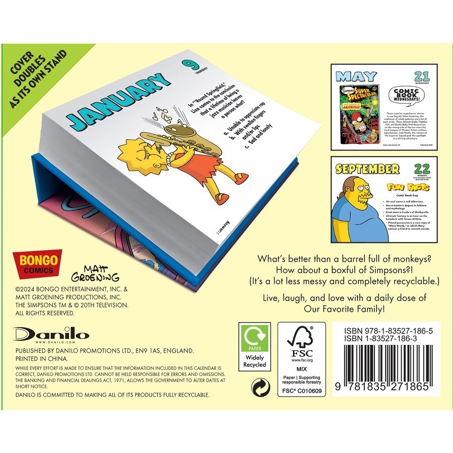  2025 The Simpsons Calendar The Simpsons 2025 Boxed Calendar eBay