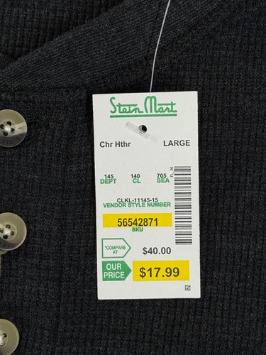 Clearwater Outfitter Long Sleeve Thermal Henley Shirt Outdoor Charcoal Large - Picture 5 of 5