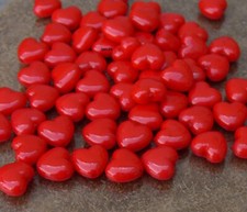 Red Heart Beads Acrylic 25 Plastic Beads 10mm
