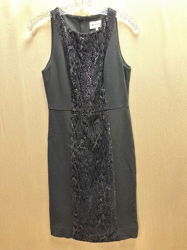 NWT - MILLY black Sequined Cocktail Evening Sleeveless Mini Party Dress - 4 - Picture 2 of 9