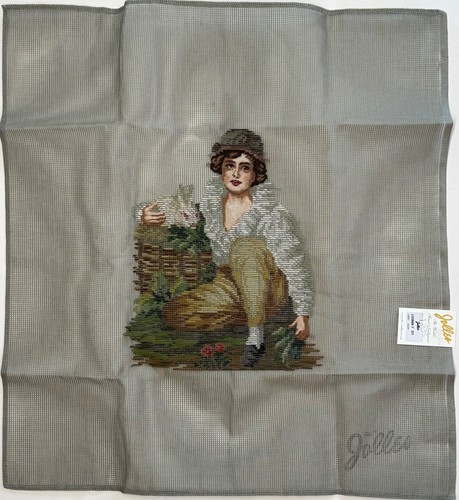 Sir Henry Raeburn 1814 RAGAZZO E CONIGLIO come kit trammino punto ago 10,25" x 12" - Foto 2 di 4
