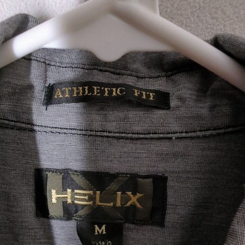 Camicia ricamata Helix casual atletica vestibilità bottoni davanti uomo taglia media M - Foto 6 di 8