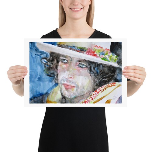 Retrato acuarela Bob Dylan - PÓSTER - ¡Varios tamaños! impresión pintura compositor - Imagen 4 de 8