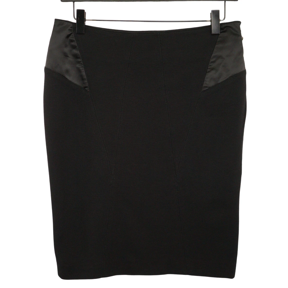 Jupe Trapèze En Lin Noir Trussardi Jeans - Taille 42 - Occasion Très Bon état - Style évasé Aux Genoux