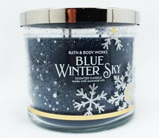 1 Bath Body Works BLUE WINTER SKY 3 Wick Scented Wax Candle 14.5 Large