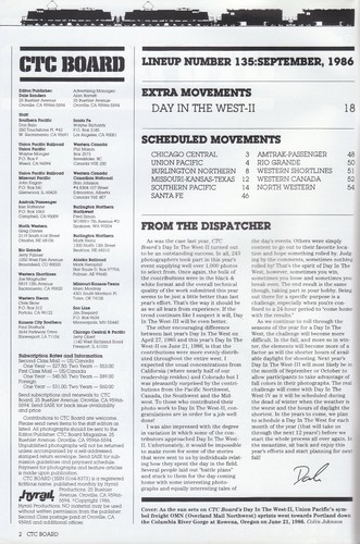 CTC BOARD 9/86 A DAY IN THE WEST II, ALASKA RR,CP RAIL, SP, BN, MKT, KCS, MORE - Bild 2 von 2
