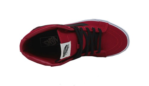 VANS SK8-Hi Reissue Chilli Pepper Red Black Canvas Big Kids Boys Girls Shoes - Picture 6 of 7