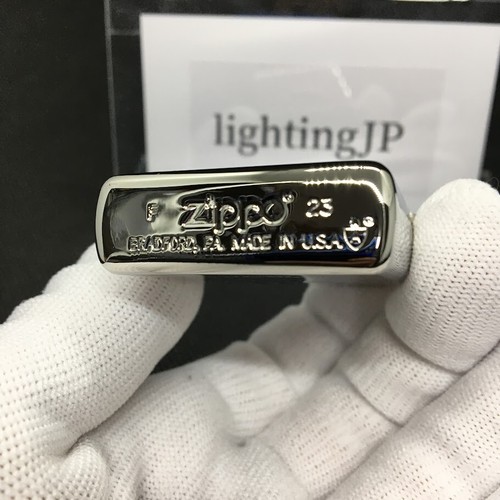 Accendino Zippo Armor placcato platino titanio argento logo laterale incisione Giappone - Foto 9 di 24