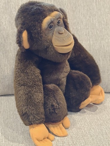 Peluche vintage Hosung gioco per bambini scimpanzé realistico animale bambino 13" carino! - Foto 9 di 15