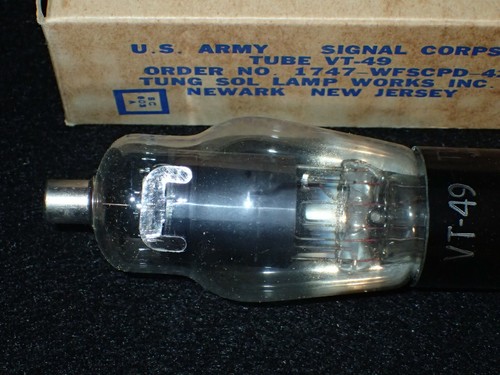 WWII U.S. Army Signal Corps Tube VT-49 'Tung Sol Lamp Works Inc' Scarce Unused - Picture 2 of 4
