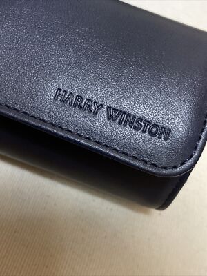 Harry Winston Leather Watch Travel Roll Case Blue Genuine VIP