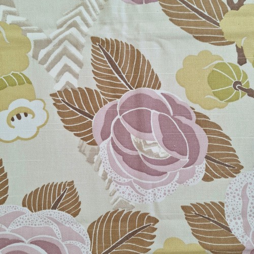 Floral Print Pink Magnolias Art Deco Drapery Interiors Fabric P Kaufmann 1.8 YDS - Picture 6 of 14