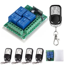 12V 4 Channel Raley Switch Module 433Mhz Wireless Garage Door Control RF Remote