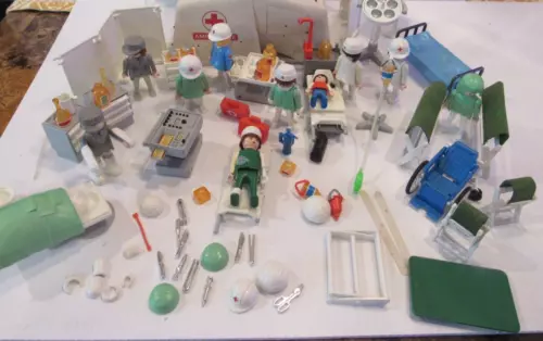 Vintage Playmobil  Medical Ambulance Hospital Surgery Accessories  80 pieces