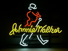 New Johnnie Walker Whiskey Neon Light Sign 20"x16" Beer Lamp Gift Real Glass
