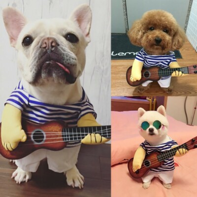 Small Large Halloween Costumes Guitar Player Coll Modeling Pet Dog Coat Clothes Small Large Halloween Costumes Guitar Player Coll Modeling Pet Dog Coat Clothes
