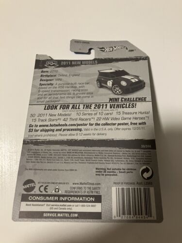 HOT WHEELS 2011 NEW MODELS MINI CHALLENGE BLUE NEW - Picture 2 of 2