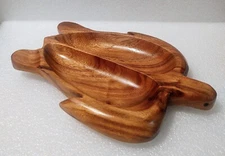 Turtle Nature Acacia Wood Divided Serving Dish Tray Tropical Beach Ocean Decor